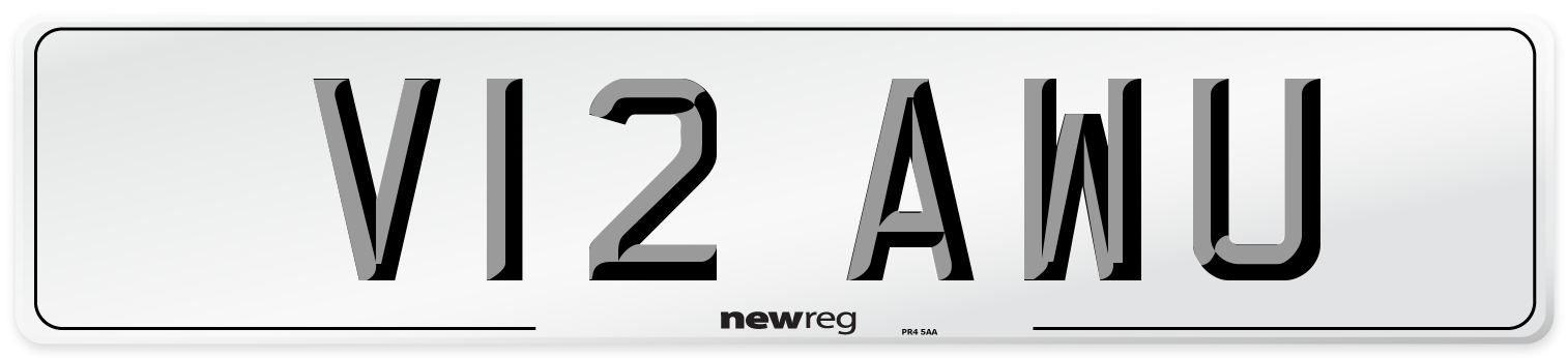 V12 AWU Number Plate from New Reg